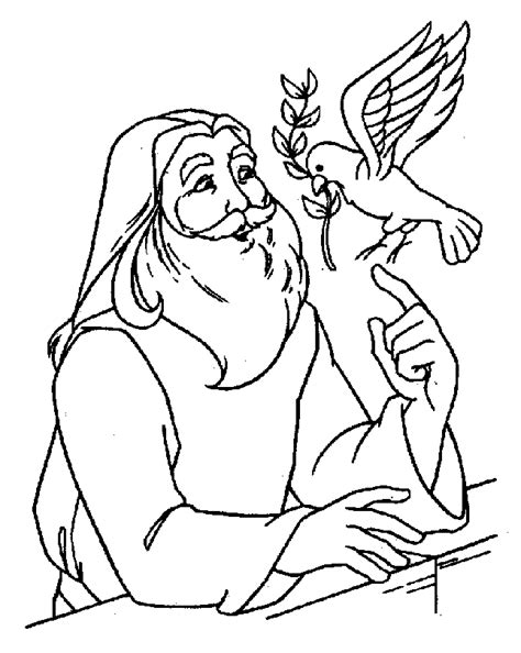 Noah And The Dove Coloring Page Clip Art Library