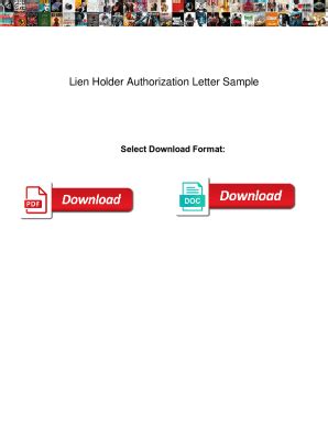 Fillable Online Lien Holder Authorization Letter Sample Lien Holder