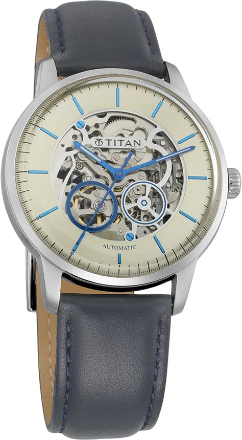 Titan Automatics Grey Dial Automatic Leather Strap Analogue Watch For