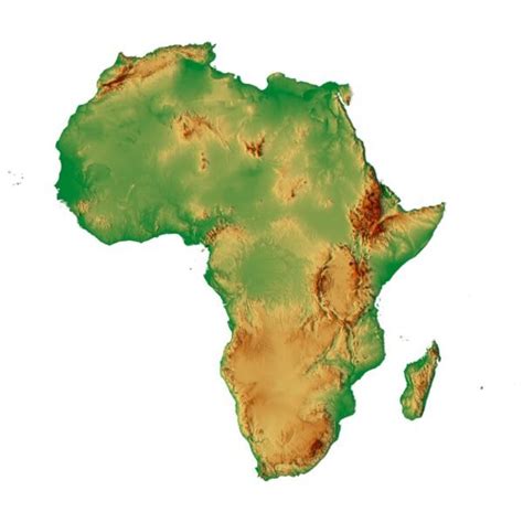 3D map of Africa. Buy 3D elevation map of Africa