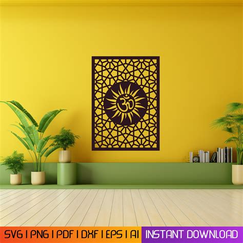 Om Wall Decor Laser-cut DXF File for Glowforge and CNC Machines Aum Wall Decor, Vinyl Metal ...