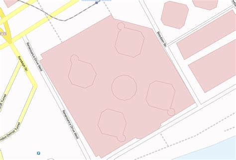 Renaissance Center Stadtplan mit Satellitenbild und Unterkünften von