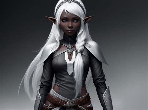 Ai Photo Manipulation Solo Female Drow Elf Adventurer Black Skin