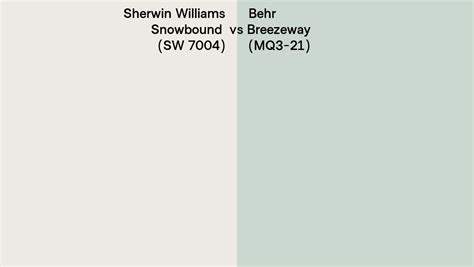 Sherwin Williams Snowbound Sw Vs Behr Breezeway Mq Side By