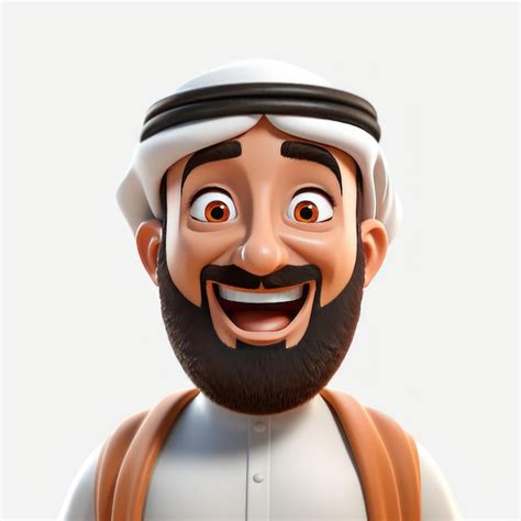 Premium Photo 3d Arabic Man With Expression Shock Cartoon Surprise