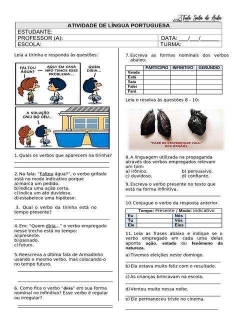 Verbo Tudo Sala De Aula - Verbos - Tudo Sala de Aula | PDF | Famílias linguísticas | Idiomas