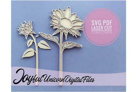 Sunflower Svg Laser Cut Flower Graphic By Joyfulunicorn · Creative Fabrica