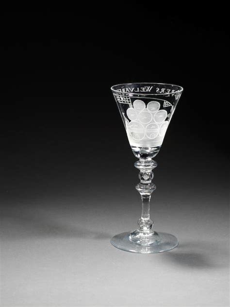 Bonhams A Dutch Engraved Light Baluster Wine Glass Circa 1760