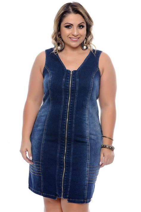 Descri O Vestido Jeans Plus Size Edrien Vestido Midi Jeans Sem Manga