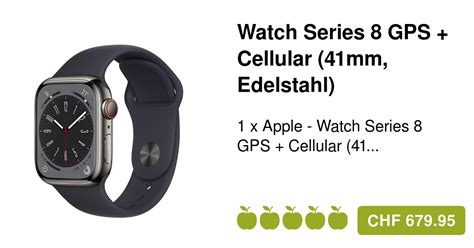 Apple Watch Series 8 Gpscel 41mm Edelstahl Graphitblau