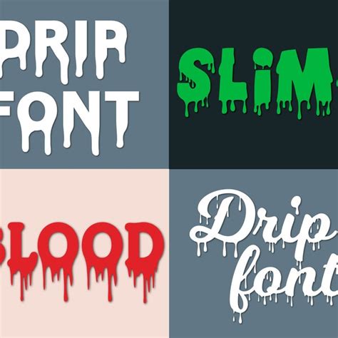 Slime Font Dripping Letters Etsy