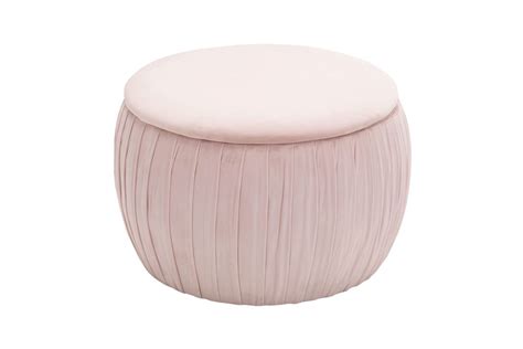 Fleur Blush Velvet Storage Ottoman