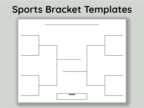 Sports Bracket Printable 8 16 32 Team Bracket Tournament Etsy