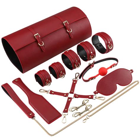 9pcs Pu Leather Slave Game Japanese Sm Sex Toy Bondage Set Bdsm Bondage