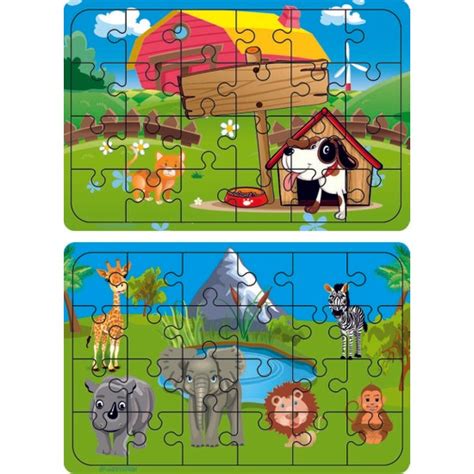 Maketçiniz Ahşap 24 Parça Eğitici 2 Adet Yapboz Puzzle Seti Fiyatı