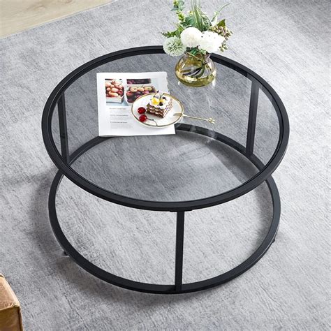 Global Pronex Round Coffee Table Glass Coffee Tables For Small Space Simple Modern Center Table