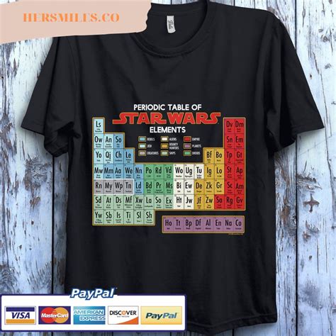 Star Wars Periodic Table Of Elements Graphic Unisex Gift T Shirt