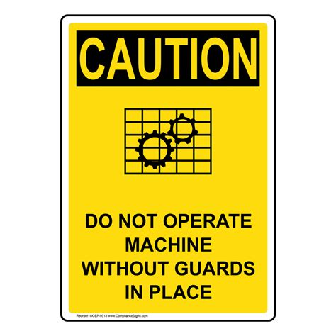 Vertical Do Not Operate Machine Sign - OSHA CAUTION