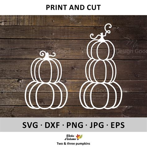 Three Pumpkins Svg Stacked Pumpkins Svg Autumn Holiday Etsy