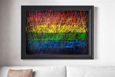 Gay Pride Flag Rainbow Flag LGBT Distressed Flag Wall Art Hand Painted Flag Wall Decor