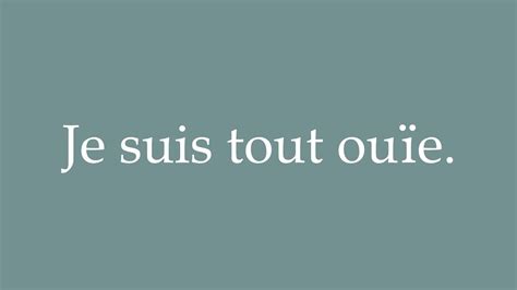 How To Pronounce Je Suis Tout Ou E I M All Ears Correctly In