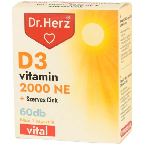 Dr Herz D3 Vitamin 2000NE Szerves Cink Multivitamin Kapszula 60 Db