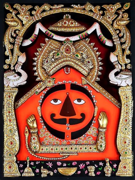 Buy Salasar Balaji 3d Embossed Handmade Painting Salasar Balaji Painting Pooja Room