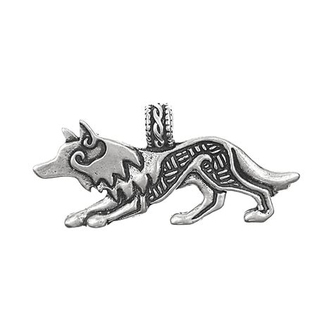 Celtic Wolf Pendant Necklace Handmade in Bronze and Silver