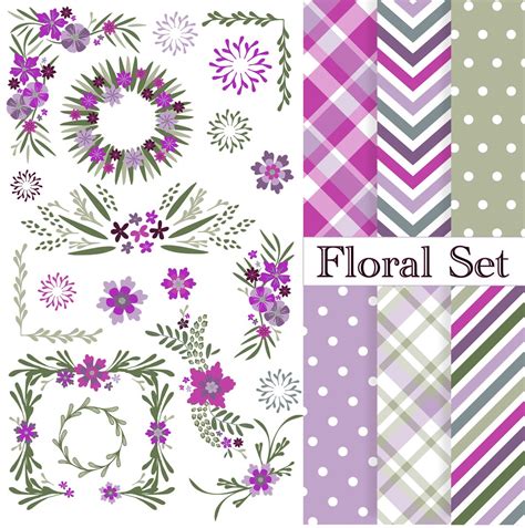 Floral Clipart, Wedding Clipart, Floral Borders and Frames, Floral ...