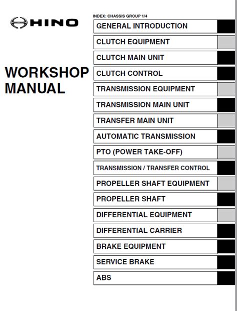 Hino Truck 2015 Conventional Service Manual