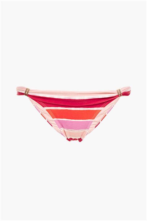 Vix Paula Hermanny Eva Bia Gathered Striped Low Rise Bikini Briefs