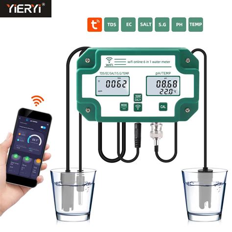 Digitale Wifi Ph Ec Tds Salz Sg Temp Meter Wasser Qualit T Tester Daten