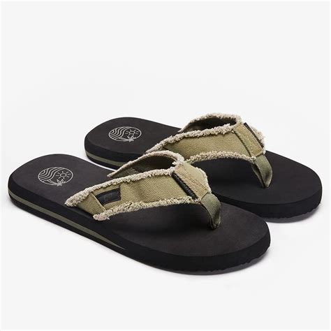 Aleader Mens Canvas Flip Flops Beach Thong Sandals Lightweight