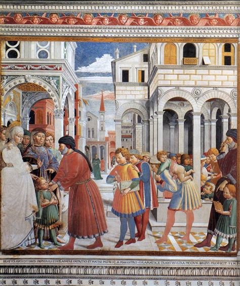 Benozzo Gozzoli Scena 1 Presentazione Di Agostino Alla Scuola Di