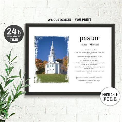 Pastor Appreciation Gift Personalized Pastor Definition Printable