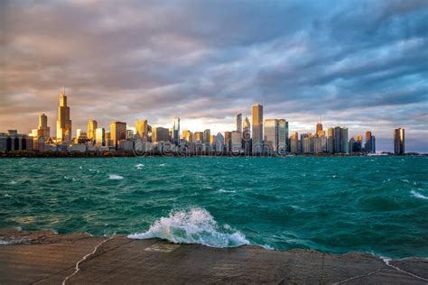 Chicago Skyline Aerial View Stock Photo - Image of outdoors, hotel ...