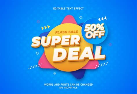 Efeito De Texto Editável Super Deal Vetor Premium