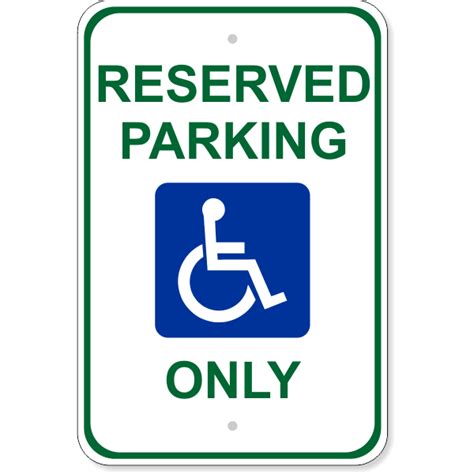 Reserved Parking Only Handicap Symbol Sign CustomSigns