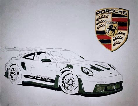 finishing  drawing porsche gt rs rnfsheat