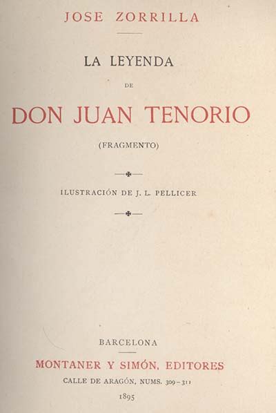 La Leyenda De Don Juan Tenorio Fragmento Jos Zorrilla Ilustraci N