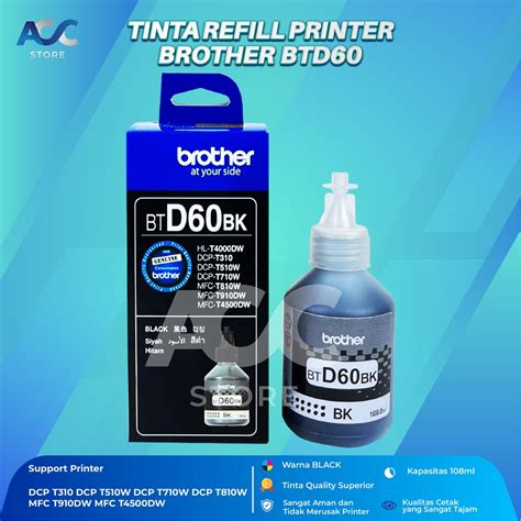 Jual Tinta Brother BTD60 Black Isi Ulang Printer HL T4000DW DCP T310