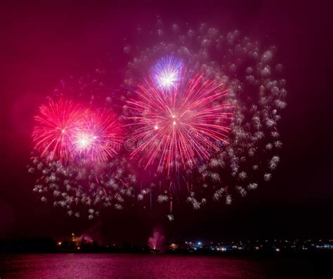 New Year Eve Fireworks At Gothenburg Operan Sweden Stock Image Image