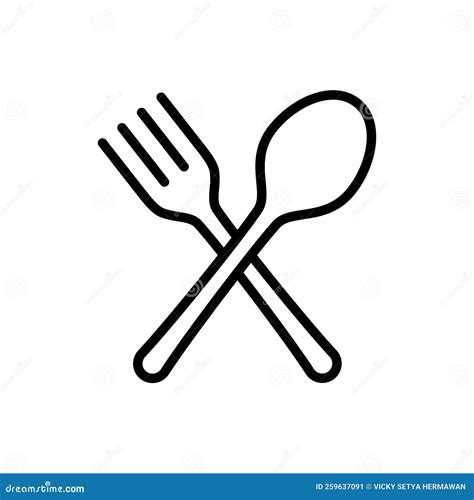 Spoon And Fork Vector Icon Restaurant Symbol Vector Illustration