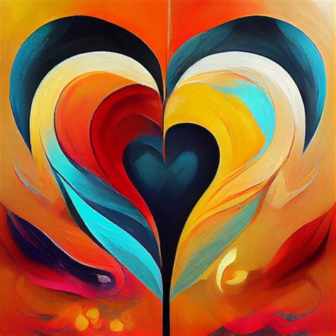 Pintura De Arte Abstrata De Amor E Forma De Cora O Para Dia Dos