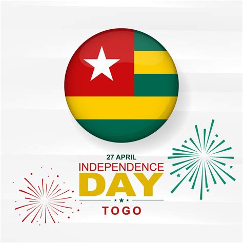 April 27th. Togo independence day. Togo flag. Card, banner, poster