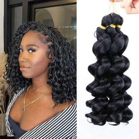 Cabelo Sintético Cacheado Solto Francês Crochê 12 Polegadas de