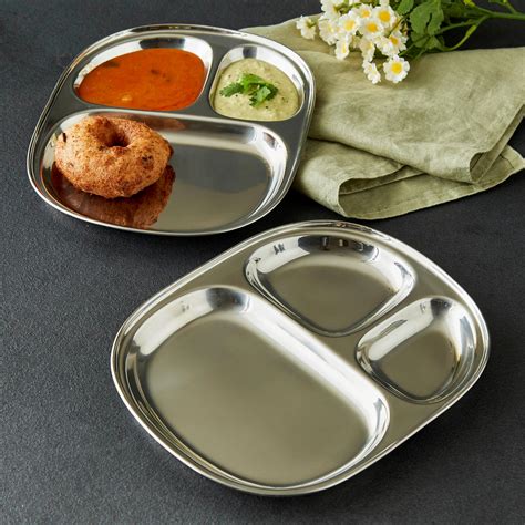 Buy Corsica Aristo Set Of Stainless Steel Serving Plates From Corsica