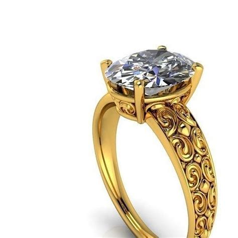 Vintage 2 carat diamond ring hand crafted style design 3D model 3D ...