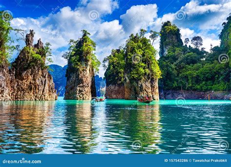 Beautiful Mountains In Ratchaprapha Dam At Khao Sok National Park