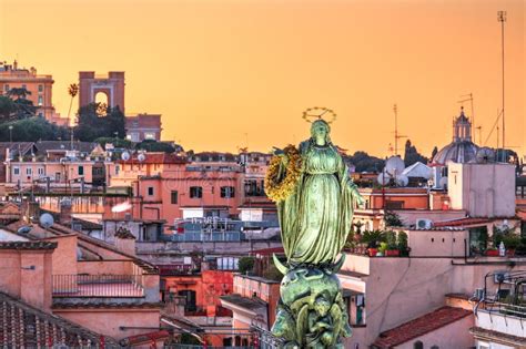 Column Of The Immaculate Conception In Rome Italy Stock Image Image